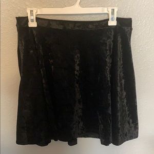 Black Velvet Mini Skirt